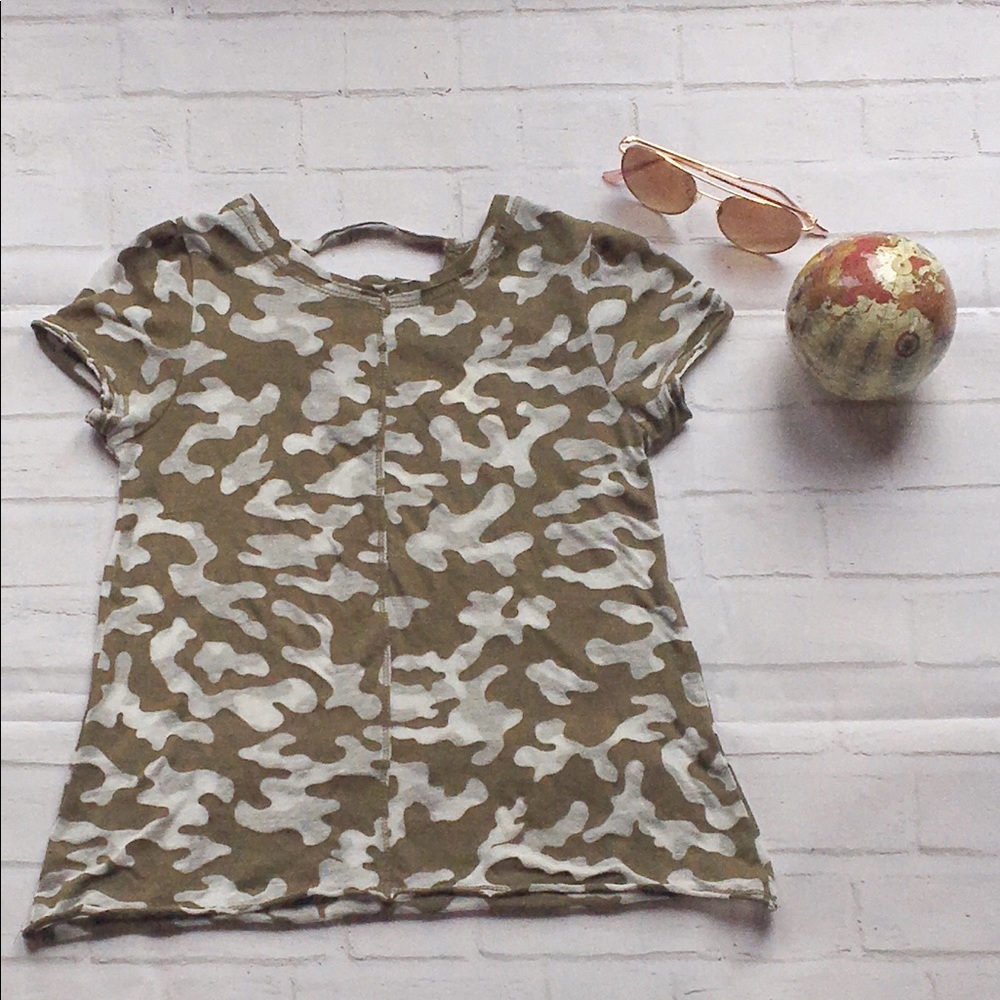 Girls Size Medium Camo Burnout Top